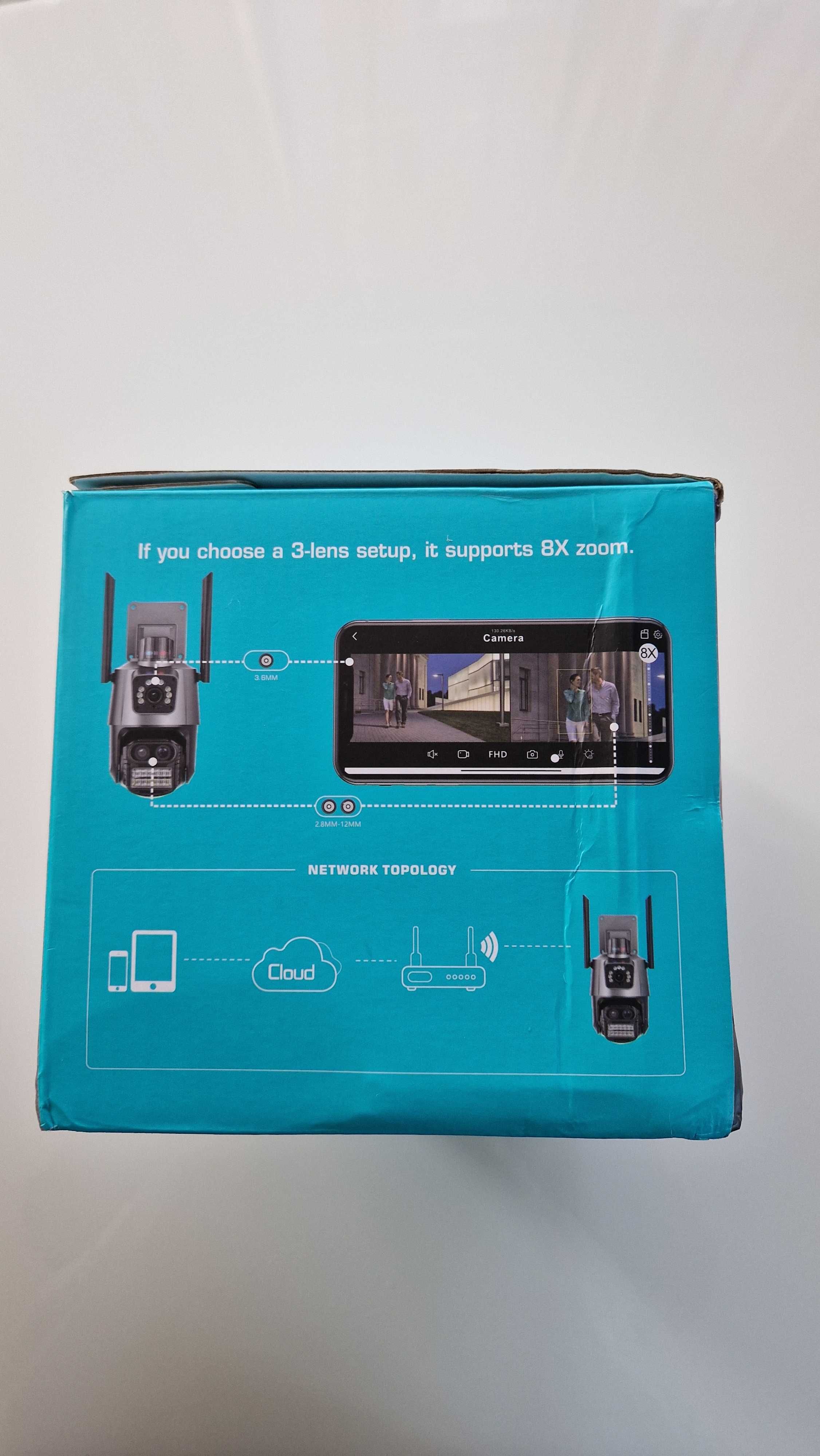 Kamera zewnętrzna Wifi 4K. 8x zoom, aplikacja. karta pamiec 64Gb