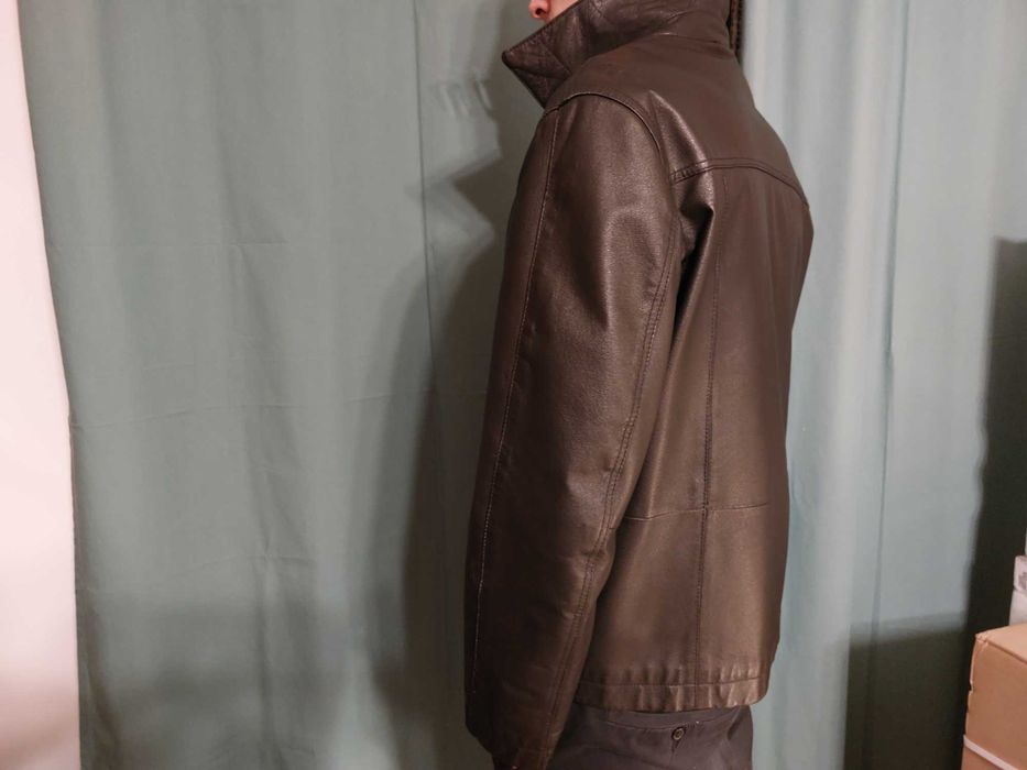 Czarna kurtka skórzana na zamek, męska, Angelo Litrico, dla C & A, XL