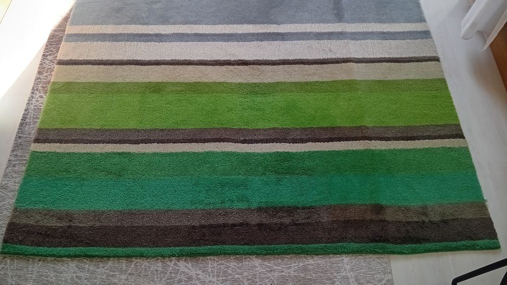 Dywan ikea Stockholm 240x170cm zielone pasy