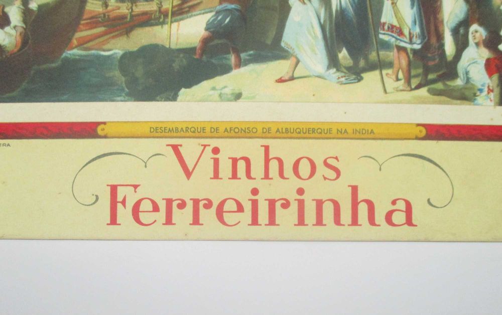 Antiga litografia publicitária Vinhos Ferreirinha