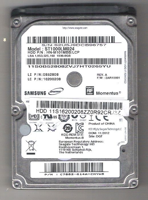 Продам недорого жёсткий диск SAMSUNG 2,5”(SATA),1 тб, для ноутбука.