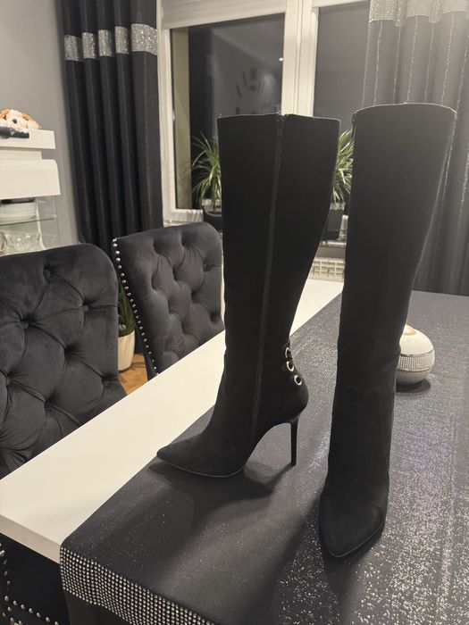 Długie kozaki botki na obcasie szpilce Made in Italy 37 Mai Piu Senza