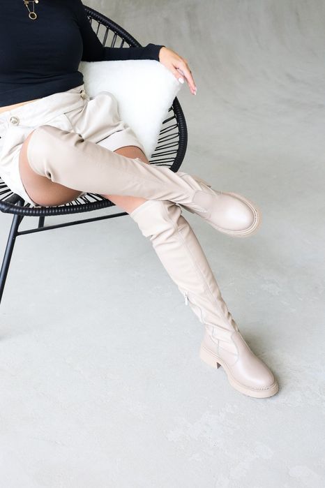 ПУХА! 38р Натуральна шкіра жіночі ботфорди ТОП ЯКІСТЬ!