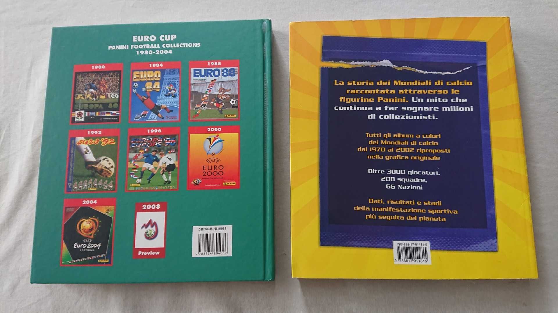 2 Livros Panini - Europeus 1980 a 2004 | Mundiais 1970 a 2002