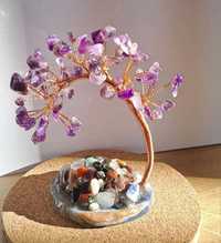 Rękodzieło drzewko z kamieni naturalnych drzewko szczęścia mini bonsai