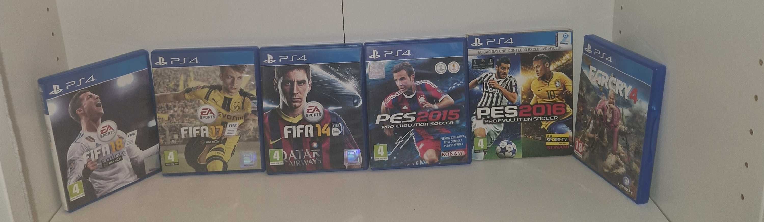 Conjunto de Jogos PS4 – FIFA, PES, Far Cry