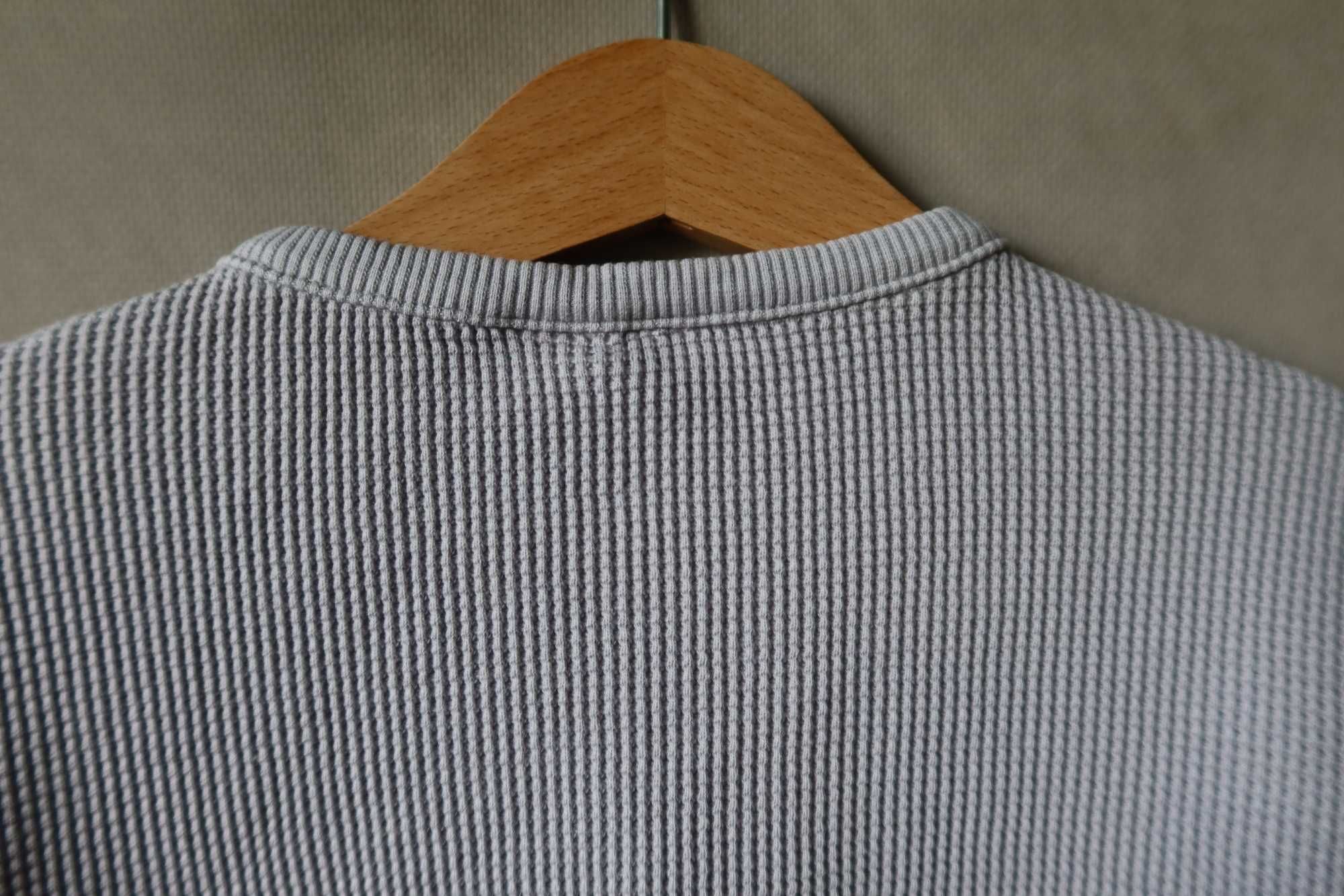 Bluza ZARA 98 szara wafelkowa z kieszonką fason oversize