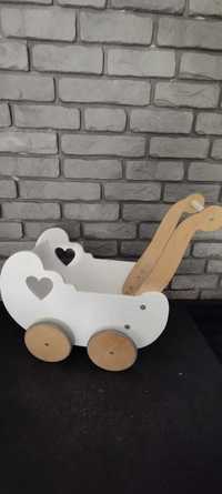 Wózek dla lalki drewniany