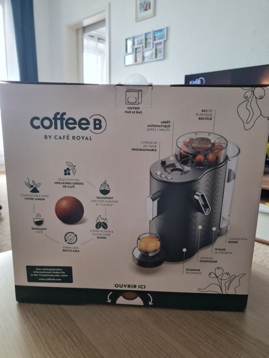 Кавомашина CoffeeB by Café Royal — нова, у коробці + 8 пачок кави!