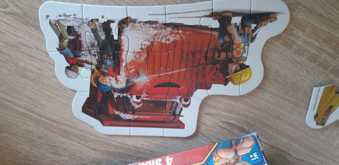 Puzzle konturowe Jumbo, Bob Budowniczy, 4 układanki w teczce