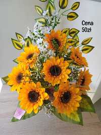 bukiet wkład do wazonu dekoracja kwiaty na grób słoneczniki