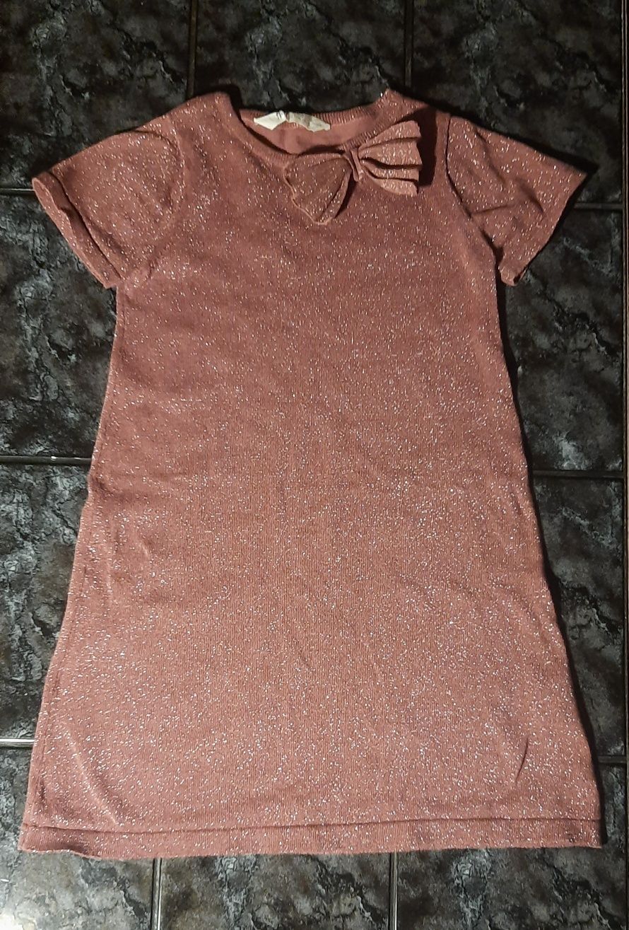 Dzianinowa błyszcząca sukienka H&M rozmiar 134-140