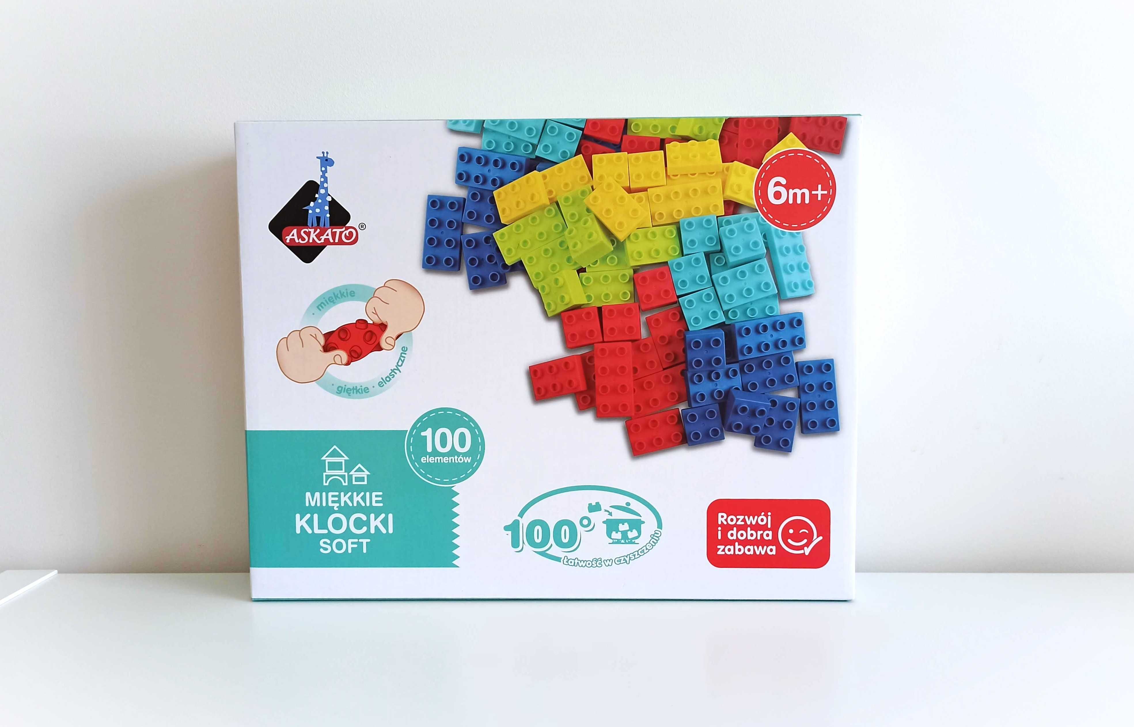 Askato Miękkie Klocki Soft 100 Elementów, Kompatybilne z Lego Duplo