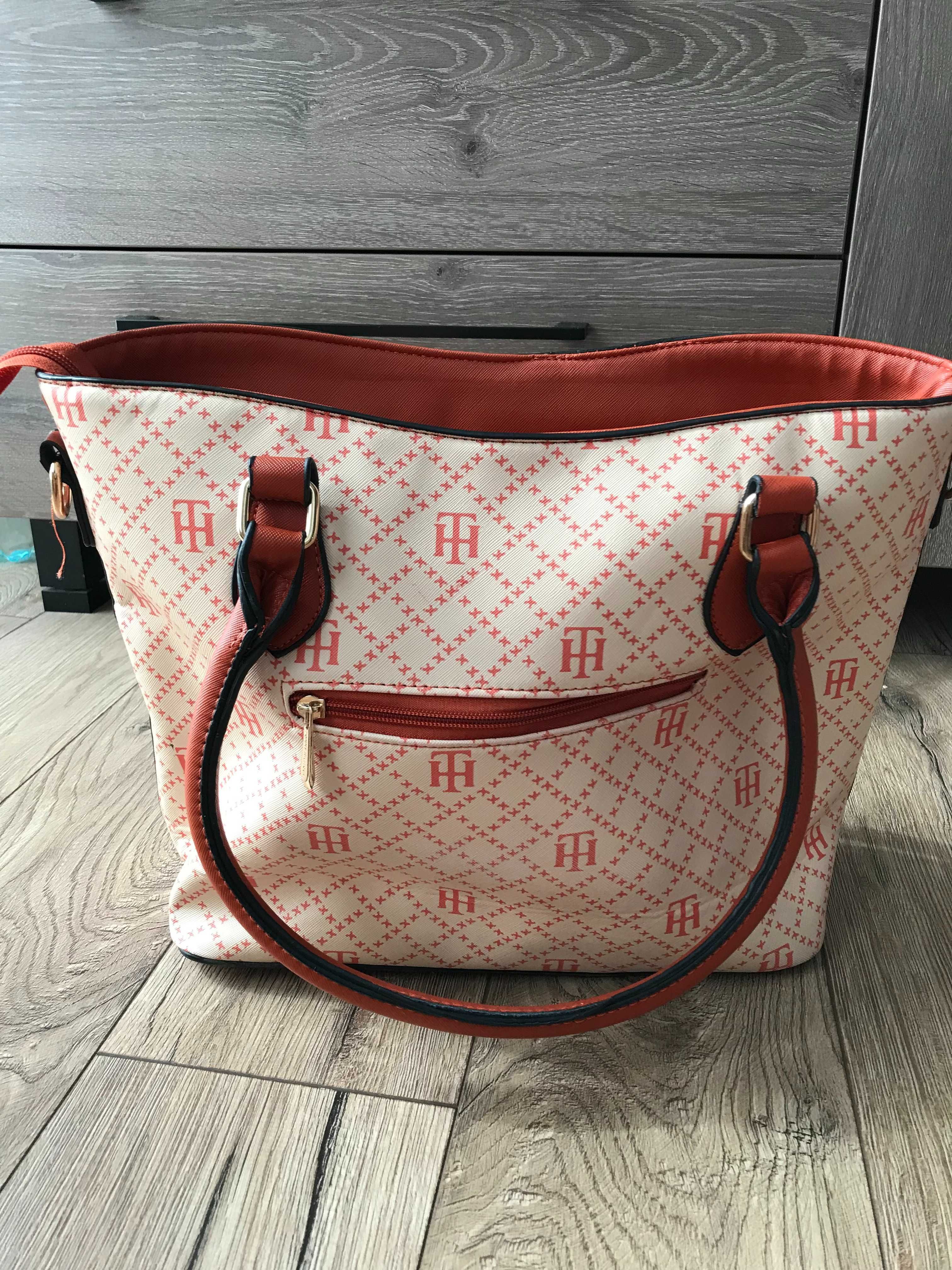 Duża torebka damska Tommy Hilfiger Jacquard Button