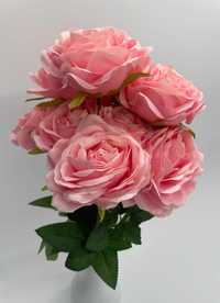 Bukiet Róż 10 Główek Kwiatowych 50cm Różowy