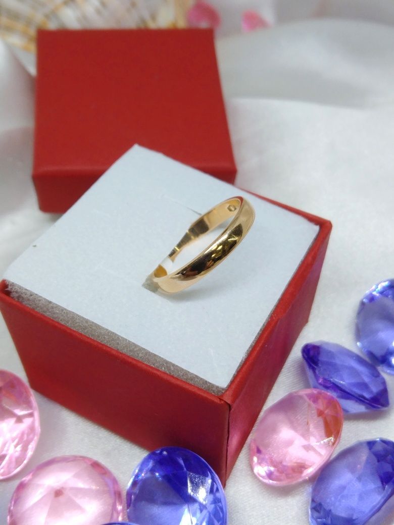 Złota obrączka ślubna damska, złoto Golden rose 583, rozmiar ok13 WARM