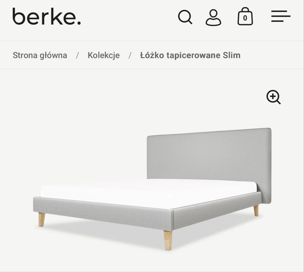 Łóżko 180x200 Berke Slim eleganckie (rama i stelaż)