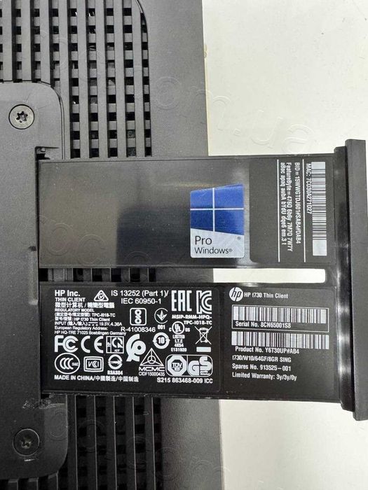 Міні-ПК HP T730 (AMD RX-427BB, 8Gb DDR3, 64Gb SSD, Radeon R7) Неттоп