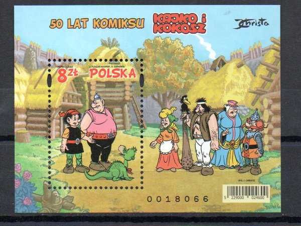 Znaczki Polska 50 lat komiksu Kajko i Kokosz blok