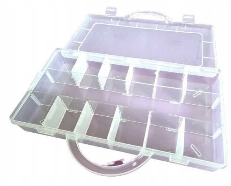 ORGANIZER zamykany 13 przegródek 31x15.5x4.7cm OR55 - przezroczysty