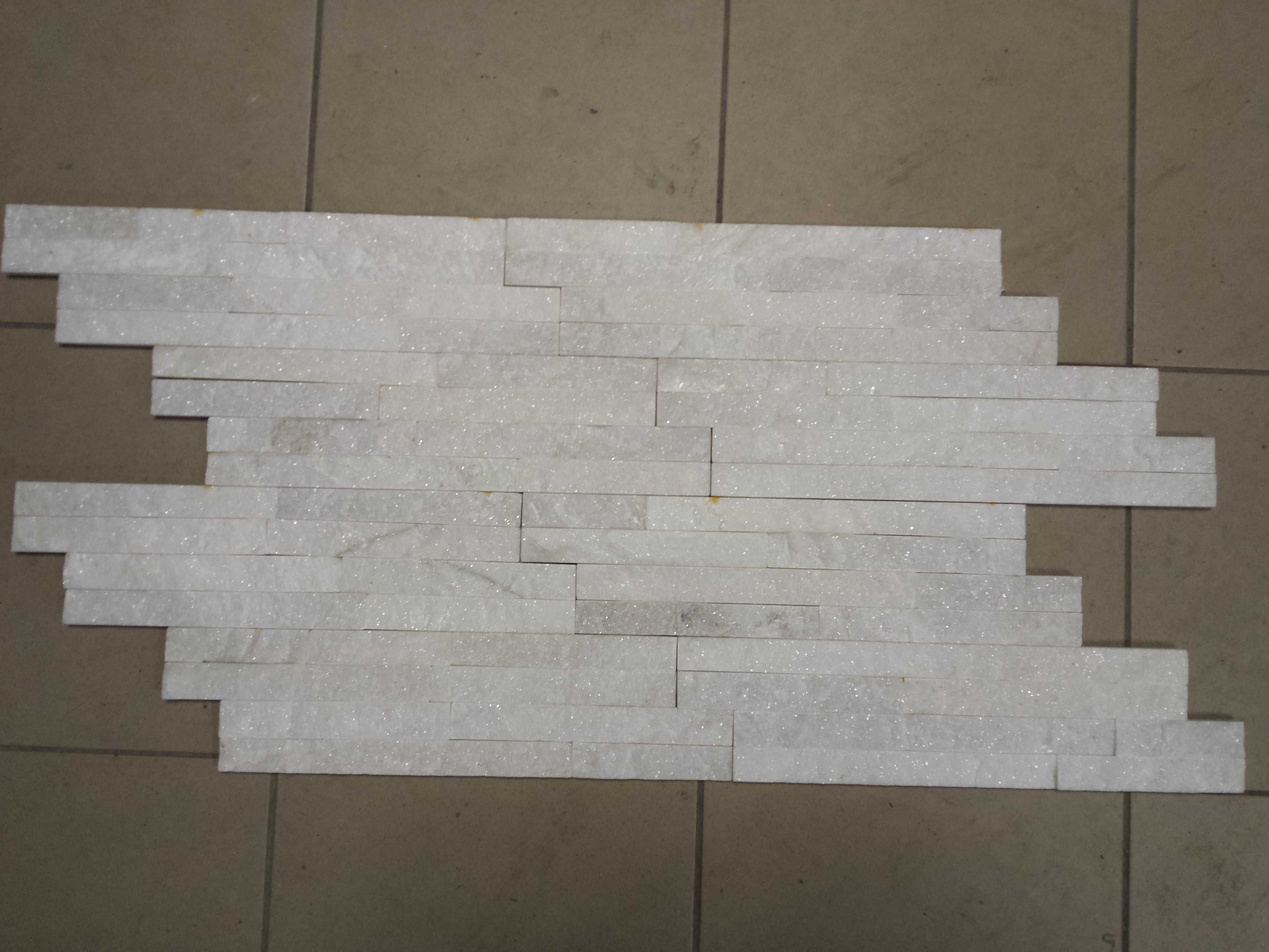 Panel ścienny płytka, kamień marmur Stackstone White 10x36x0,8-1,3 cm