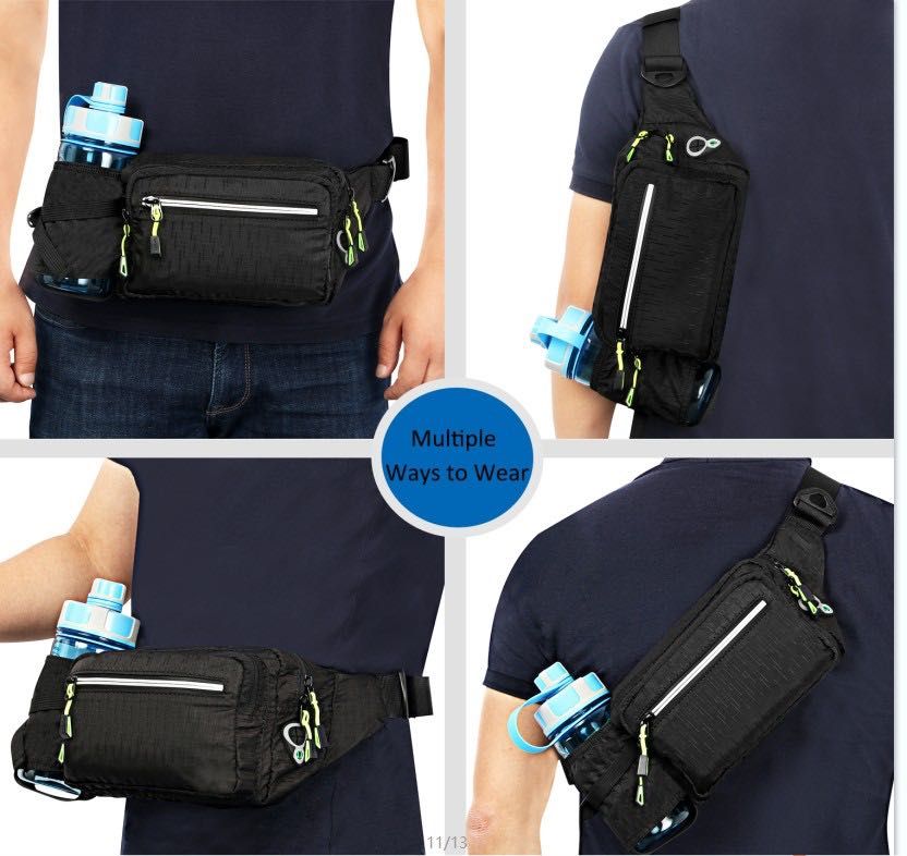 Спортивная сумка Aocharm Ultra с карманом для бутылки 0,6л, Черная