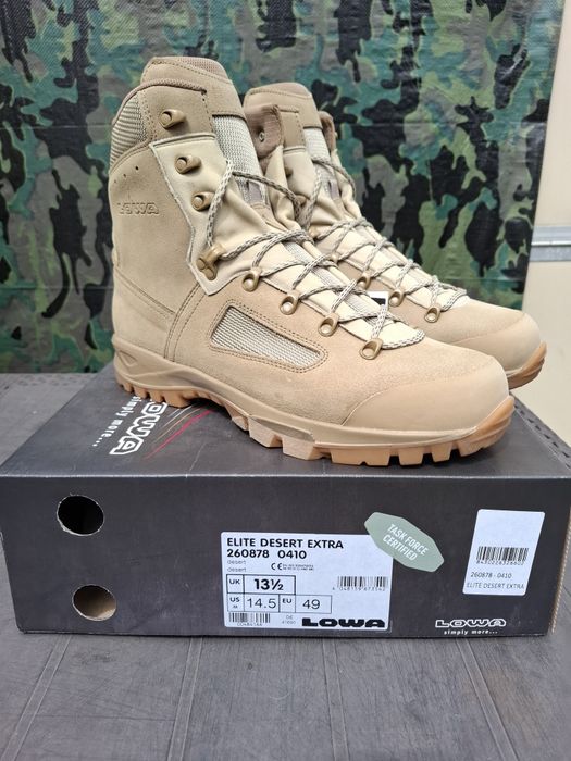 Piaskowe buty militarne  wojskowe Lowa Elite Desert r 49