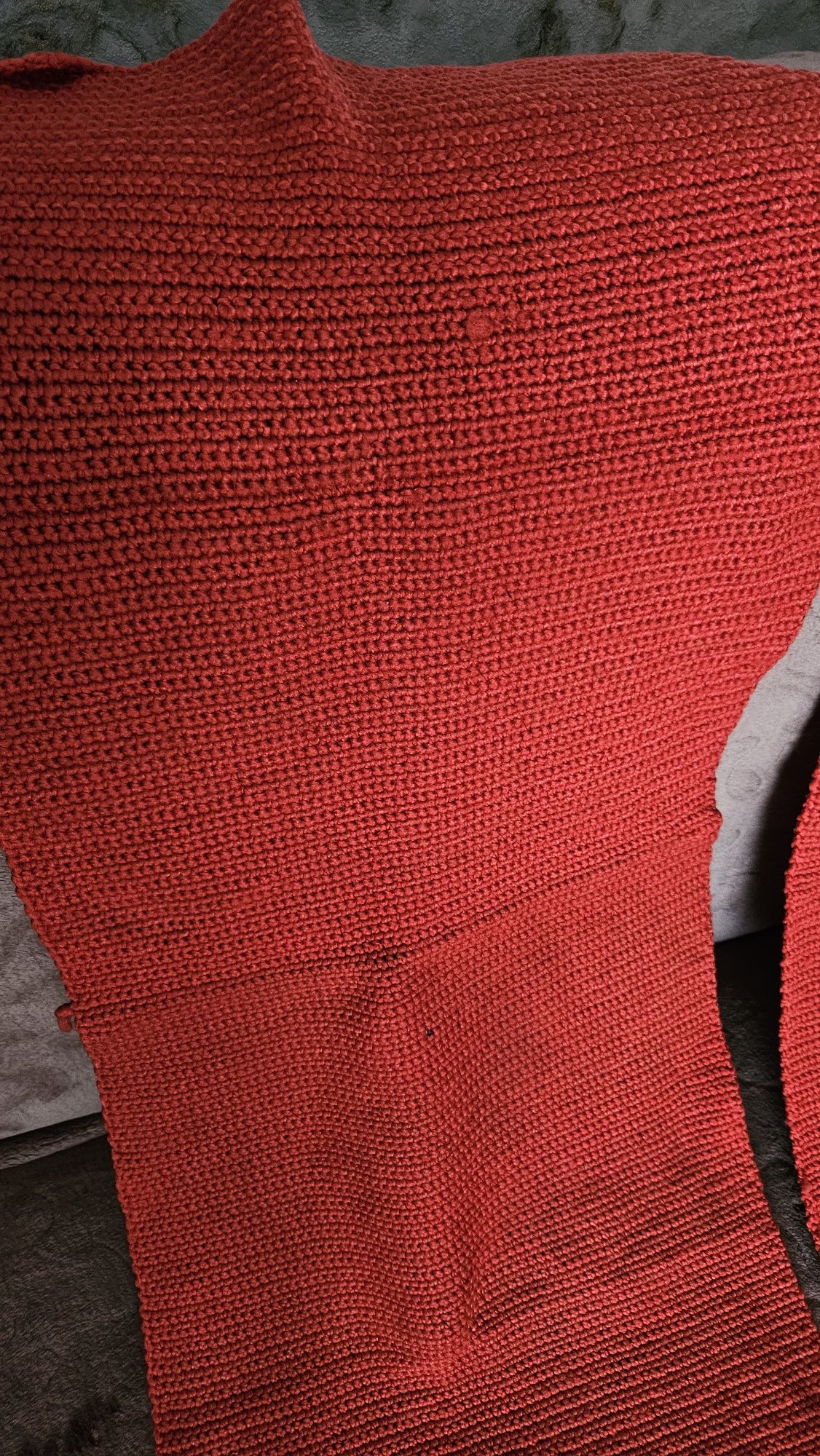 Wełniane pokrycie okrycie narzuta pokrowce  na krzesło PRL
