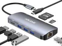 Hub USB C, 8 w 1 adapter wieloportowy USB C na HDMI z 1000 m Ethernet