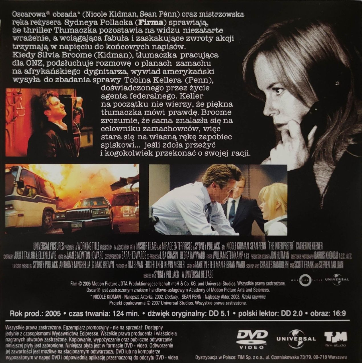 Film Tłumaczka (The Interpreter) DVD