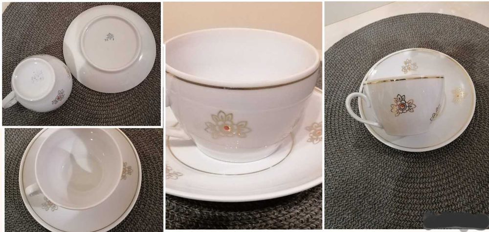 Чайная и кофейные пары ,чашки, селедочница винтажные фарфор