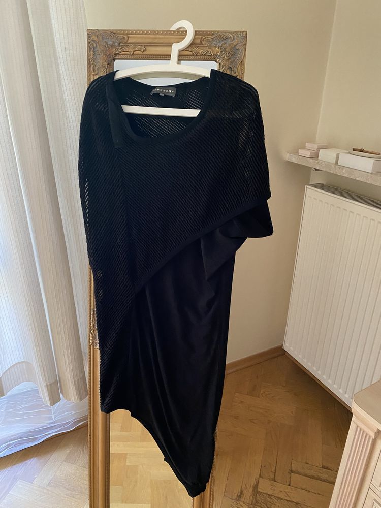 Preach czarna asymetryczna sukienka M 38 bodycon włoska dopasowana ażu