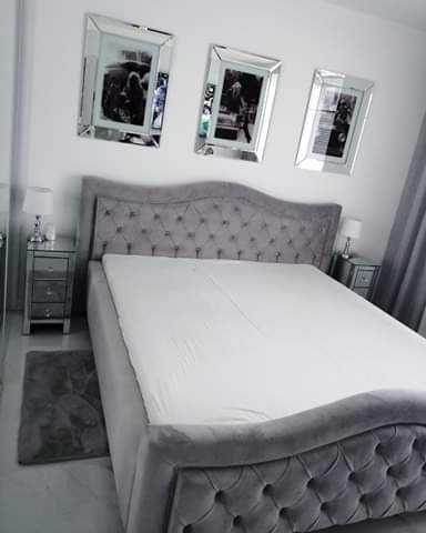 Łóżko sypialniane, tapicerowane GREY DELUX - wyjątkowe, eleganckie