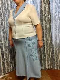 Літній жіночий костюм, 54 розмір, натуральний льон / летний костюм