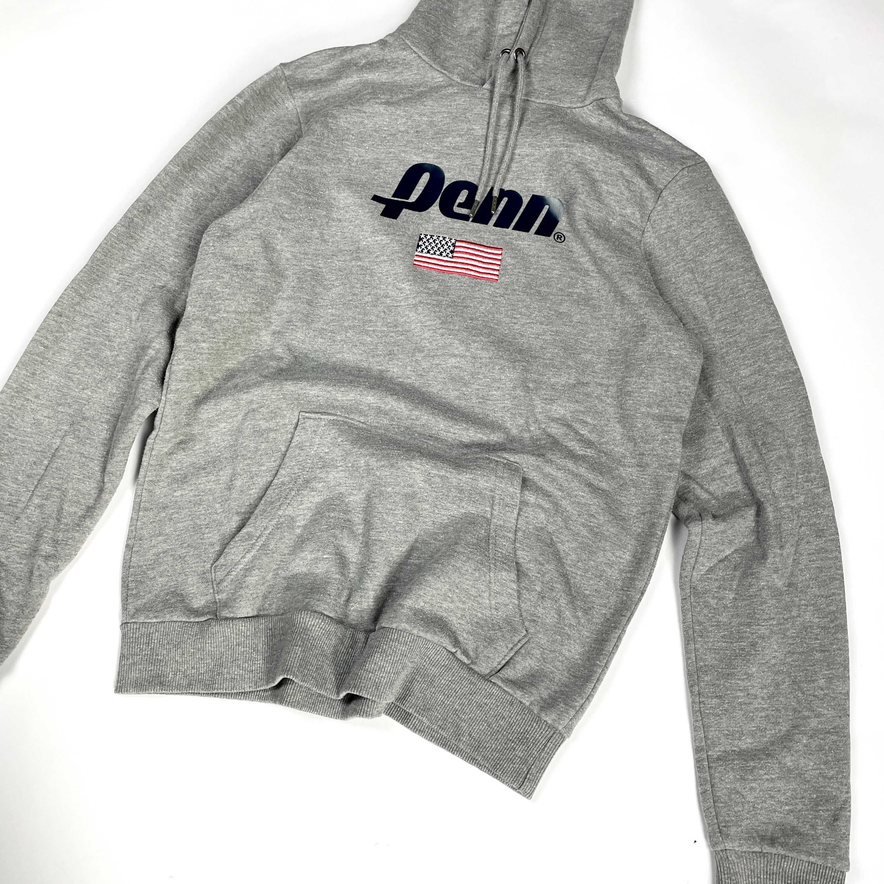 PENN hoodie szara bluza z kapturem z dużym nadrukiem (S/M) Primark