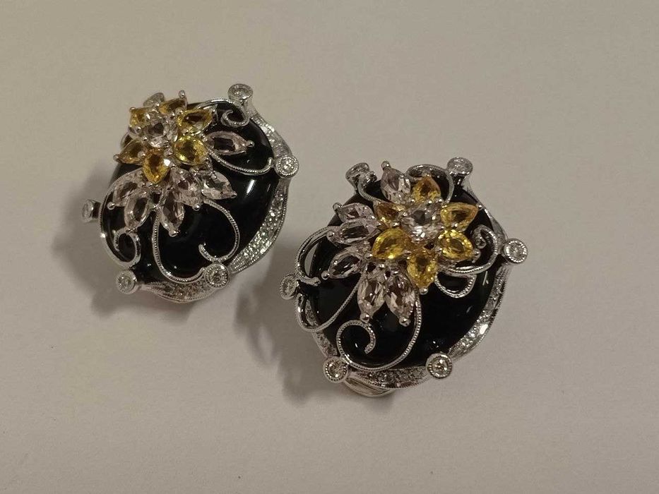 Серьги NICO JULIANY с сапфирами и бриллиантами, оригинал (арт. 6095)