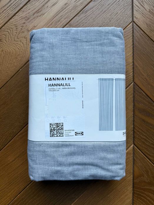Zasłony Ikea Hannalill niebieskie - długość 3m