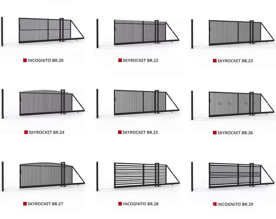 Nowoczesna Przesuwna Brama Wjazdowa Furtka NA WYMIAR INCOGNITO BR.10