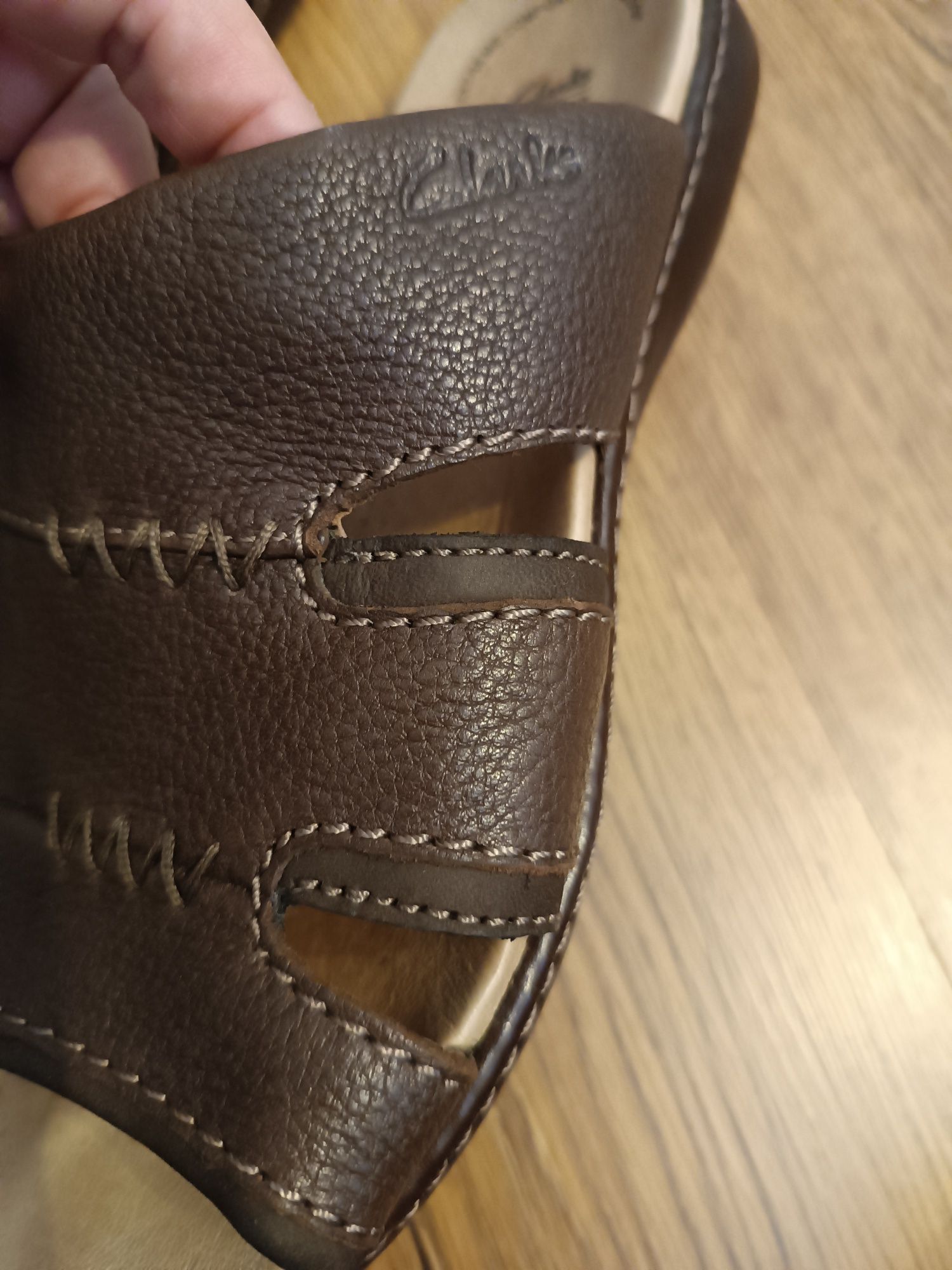 Шлепанцы Clarks,кожа,р.44,