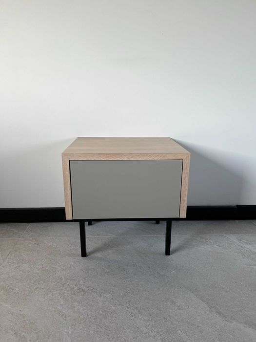 Nowoczesna Szafka Nocna  Dębowa, Lite Drewno, Loft