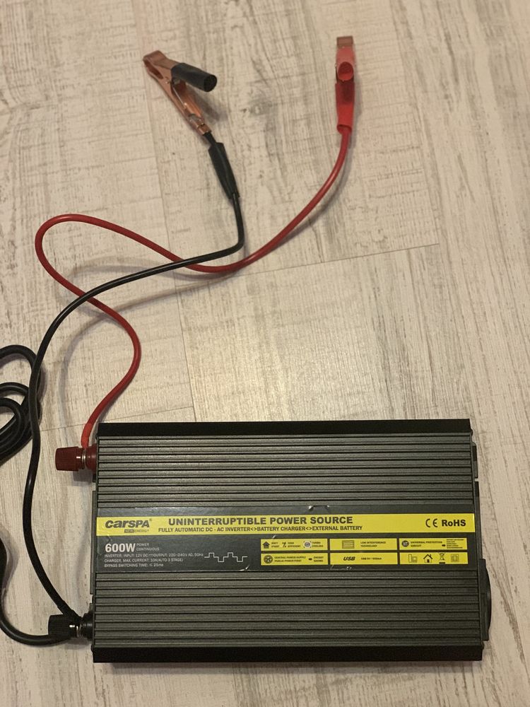 ДБЖ інвертор 12/220 600w Carspa UPS600-12 инвертор преобразователь