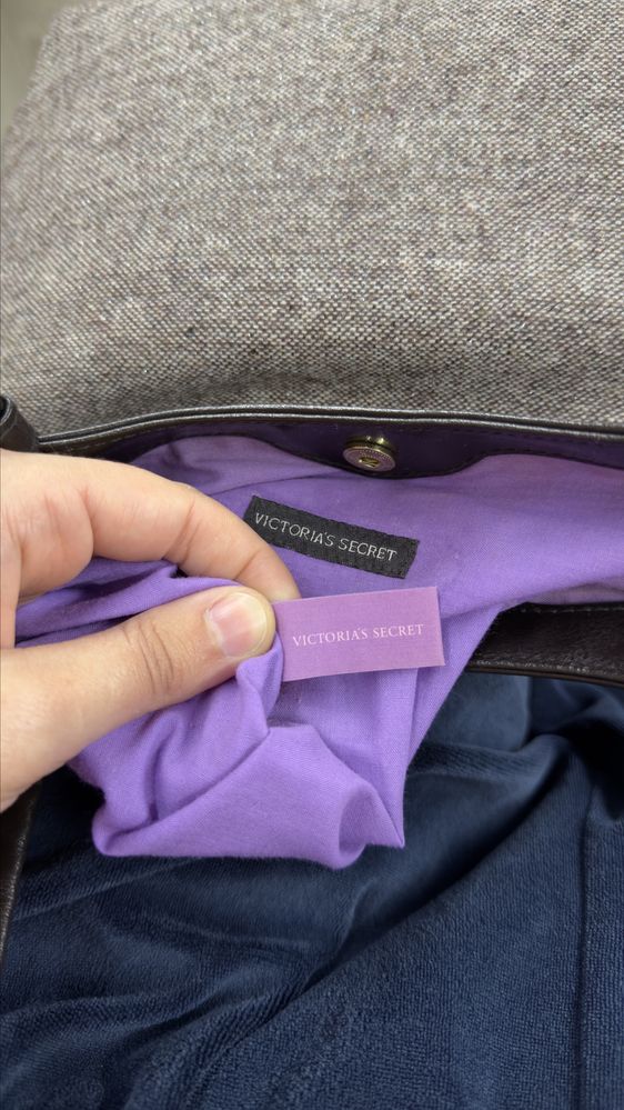 Сумка Victoria's Secret Y2K із штучної замші в стилі печворк