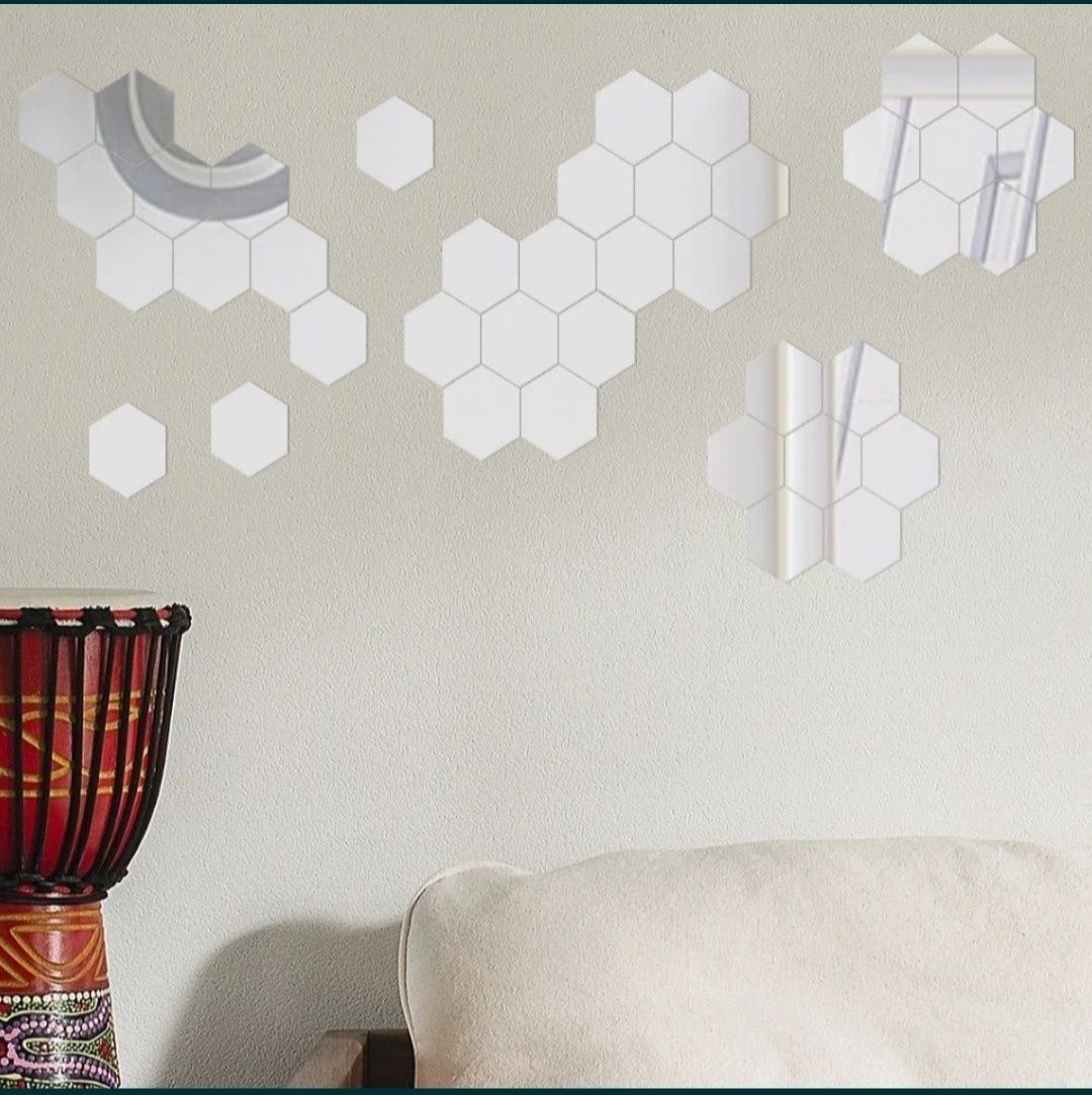 Lustro akrylowe plaster miodu hexagonalne 45 szt.