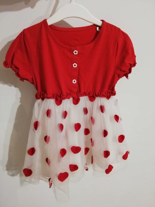 No name tiulowa sukienka serca 98cm 2-3 lata
