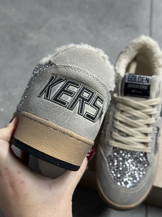 Кеди кросівки жіночі 38ggab golden goose голден гус сірі на хутрі/зима