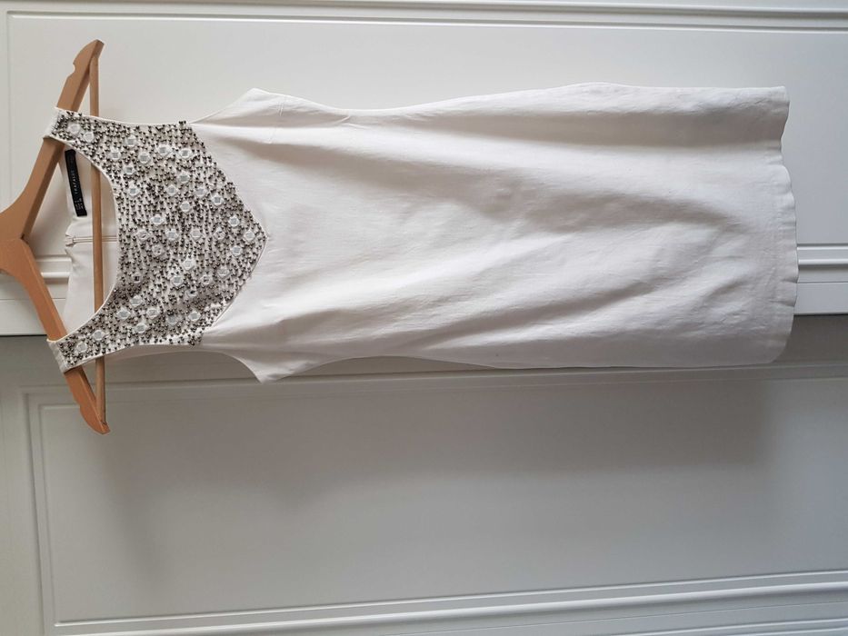 Biała sukienka zara rozm. S, 36, na wesele, chrzciny, komunię