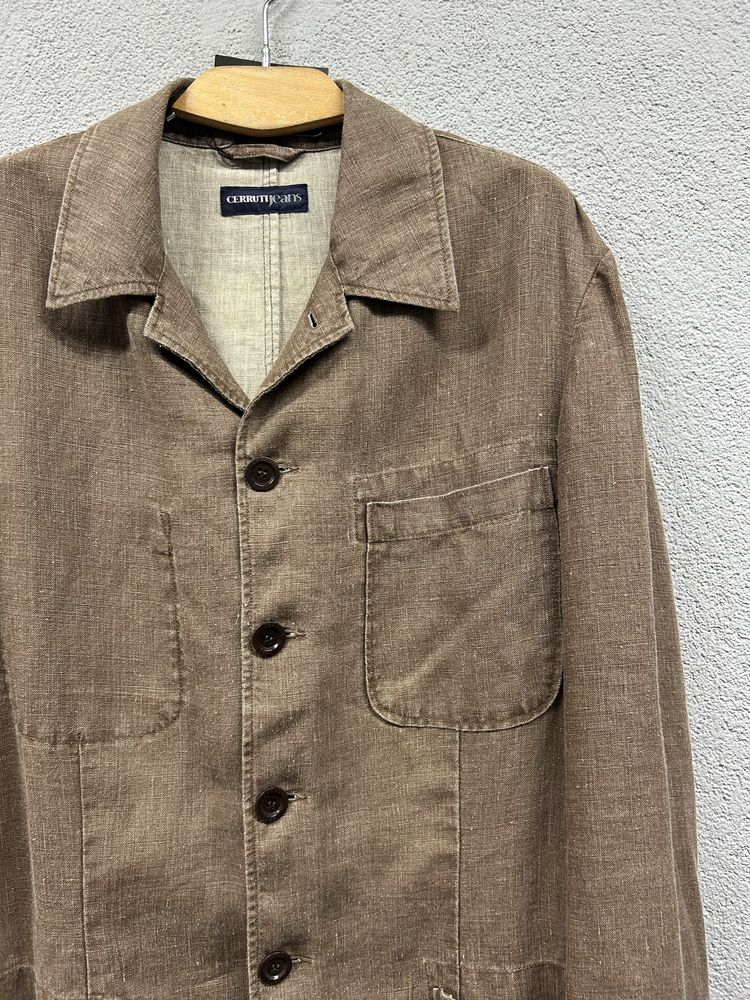 Піджак вітрівка Cerruti jeans 50 XL 100% льон блейзер