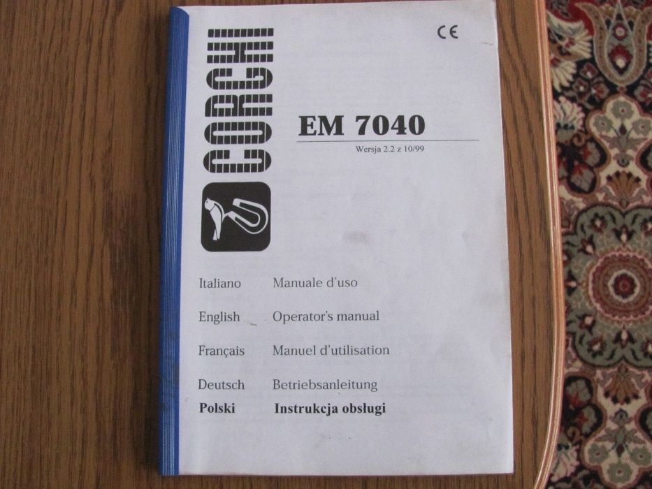 Corghi Hofmann Wyważarka EM 7040, EM 7440, EM 93- Instrukcja Obsługi