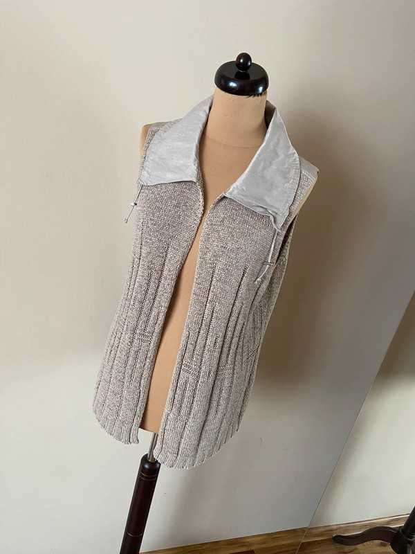 Gerry weber kamizelka narzutka tkana pleciona pastele 44 46 +size xxxl