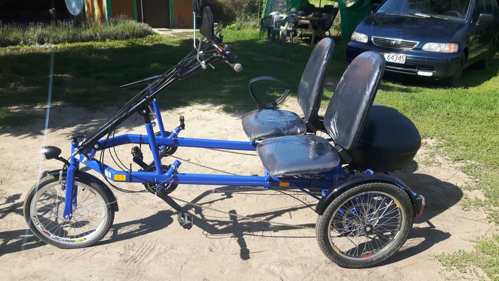 Rower trójkołowy tandem